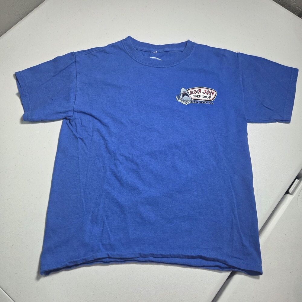 Ron Jon Surf Shop T-Shirt Youth Small Cocoa Beach Shark Great White Surf Tee